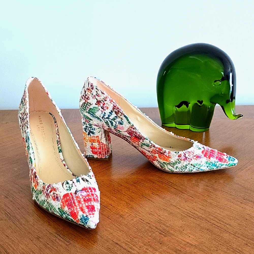 Marc Fisher Multicolor Floral Heels